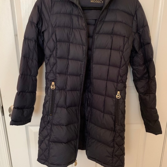 Navy Michael Kors Down Coat - Picture 1 of 3